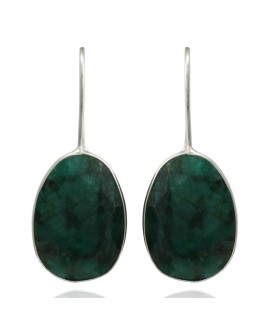 925 Sterling silver Earrings with Green Silimanite