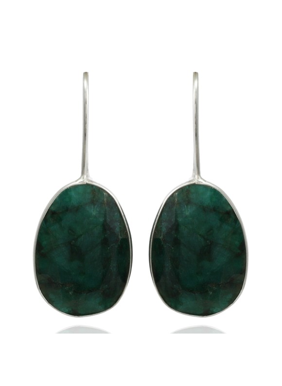 925 Sterling silver Earrings with Green Silimanite