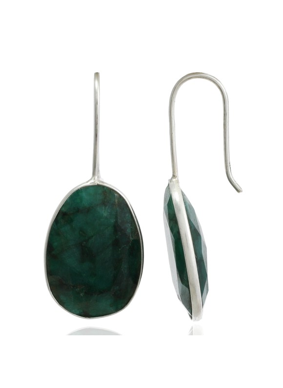 925 Sterling silver Earrings with Green Silimanite