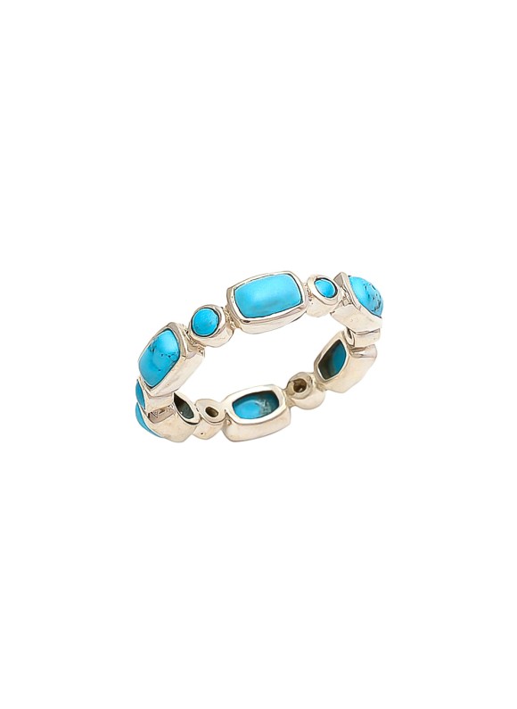 925 Sterling silver Cabochon Synthetic Turquoise Rings
