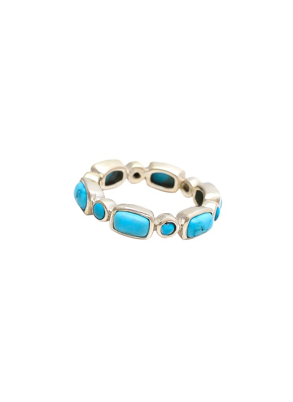 925 Sterling silver Cabochon Synthetic Turquoise Rings