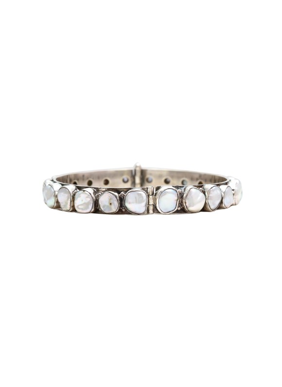 925 Sterling silver Bangle with Pearl