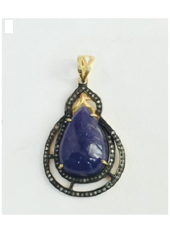 925 sterling silver Diamond Pendant in Tanzanite