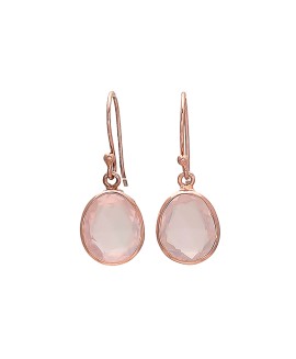 925 Sterling silver Cut Stone Rose Quartz Earrings