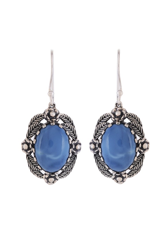 925 Sterling silver Blue Opaliite Earrings 