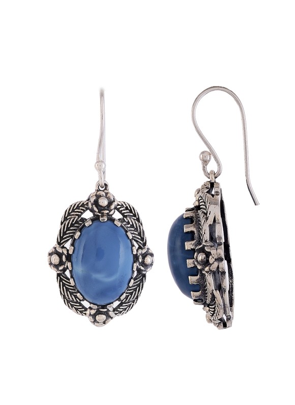 925 Sterling silver Blue Opaliite Earrings 