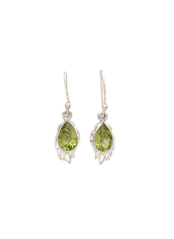 925 Sterling silver Cut Stone Peridot Earrings