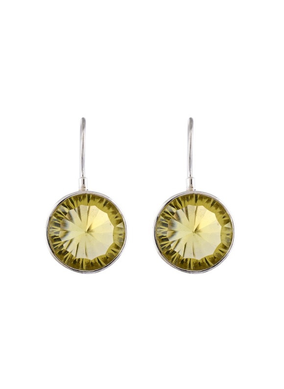 925 Sterling silver Cut Stone Lemon Quartz Earrings