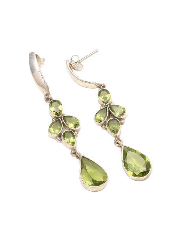 925 Sterling silver Cut Stone Peridot Earrings