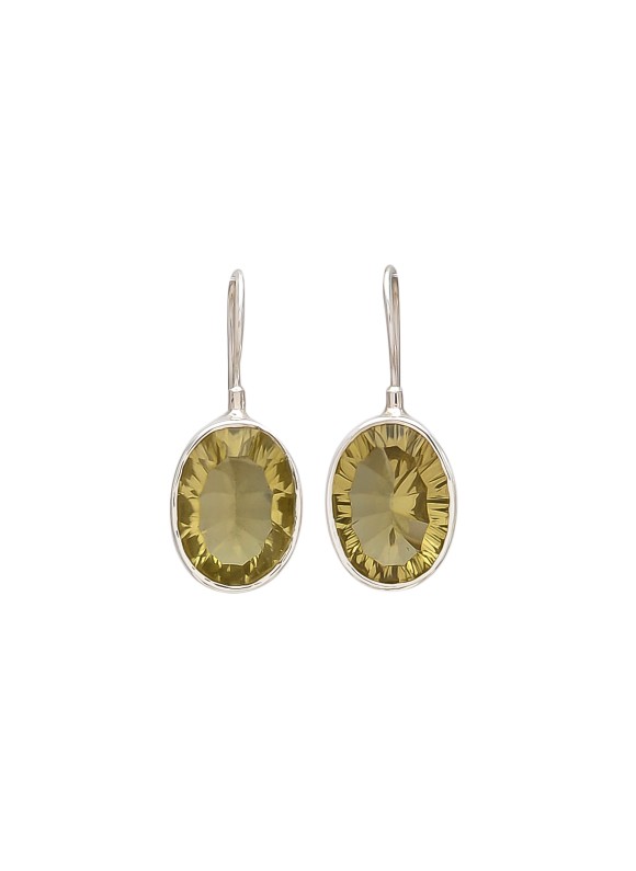 925 Sterling silver Cut Lemon Quartz Earrings