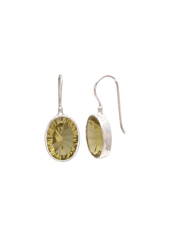925 Sterling silver Cut Lemon Quartz Earrings