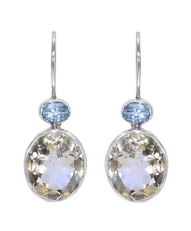 925 Sterling silver Citrine and Blue Topaz Earrings