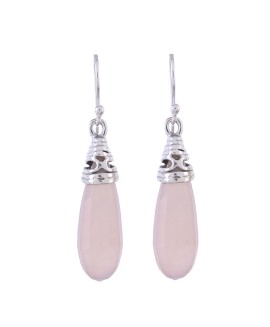 925 Sterling silver Cut Stone Rose Chalcy Earrings