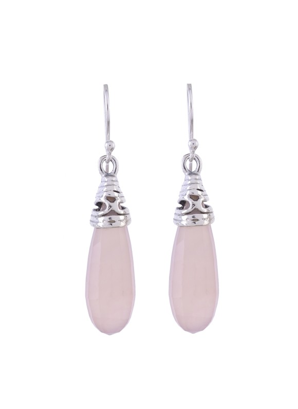 925 Sterling silver Cut Stone Rose Chalcy Earrings