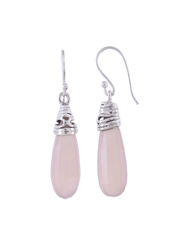 925 Sterling silver Cut Stone Rose Chalcy Earrings