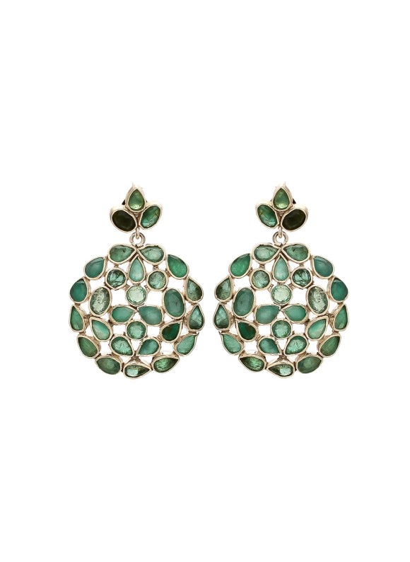 925 Sterling silver Emerald Earrings