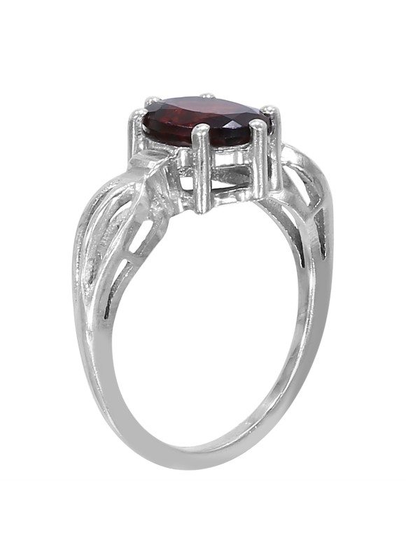 925 Sterling silver Cut Stone Garnet Ring 