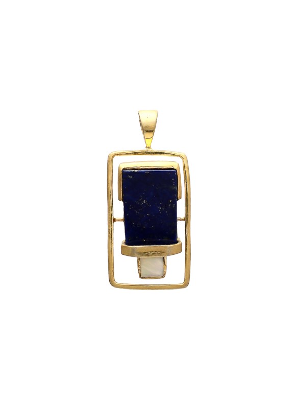 925 Sterling silver Pendant with Lapis & Mother Pearl