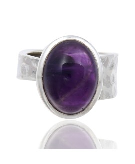 925 Sterling silver Cabochon Amethyst Rings 