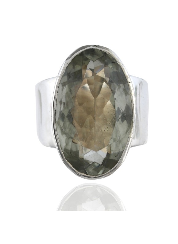 925 Sterling silver Cut Stone Green Amethyst Rings