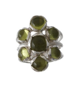 925 Sterling silver Cabochon Peridot Rings