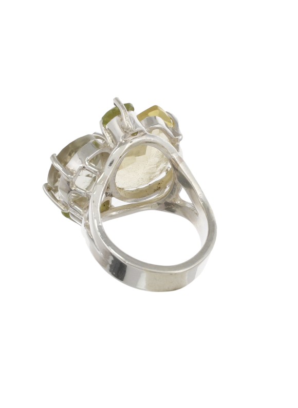 925 Sterling silver Lemon Quartz, Peridot & Green Amethyst Rings