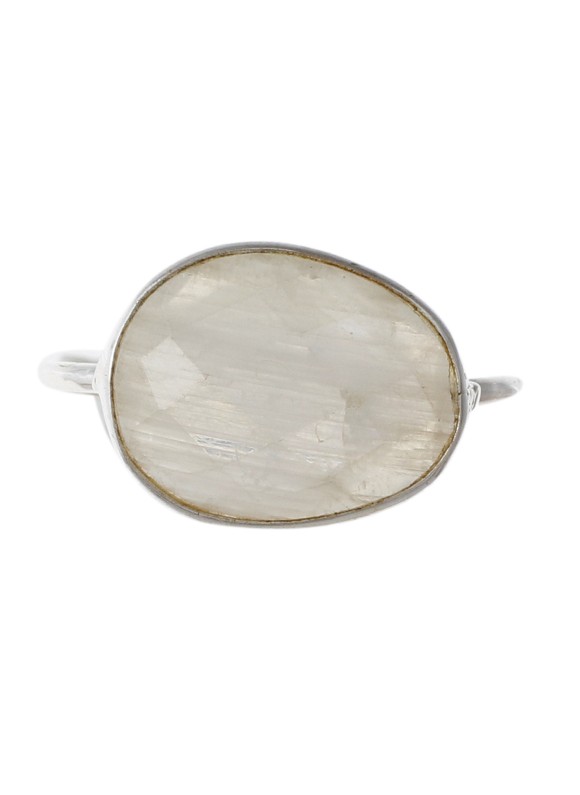 925 Sterling silver Cut Stone Rainbow Moonstone Rings