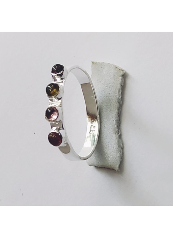 925 Sterling silver Cut Stone Tourmaline Rings