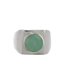 925 Sterling silver Cabochon Emerald Rings 