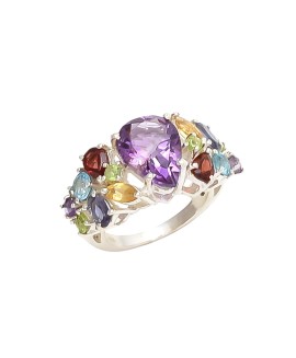 925 Sterling silver Blue Topaz, Amethyst, Garnet, Citrine Iolite & Peridot Rings