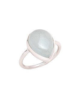 925 Sterling silver Cabochon Aquamarine Rings 