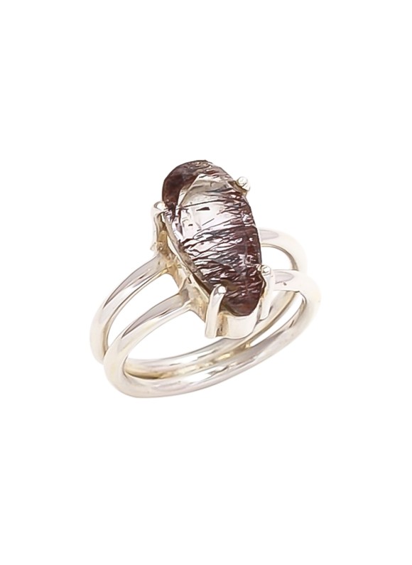 925 Sterling silver Moss Amethyst Rings