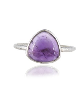 925 Sterling silver Cabochon Stone Amethyst Rings 