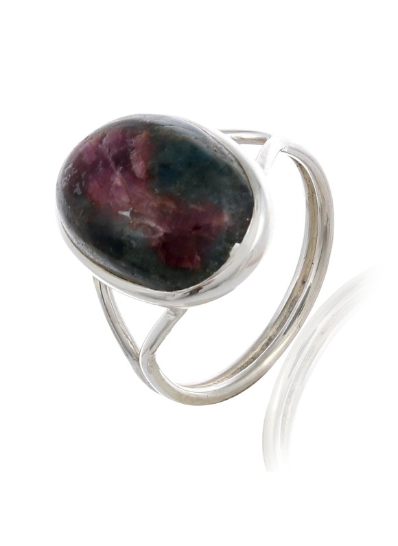 925 Sterling silver Cabochon Stone Ruby Zoisite Rings