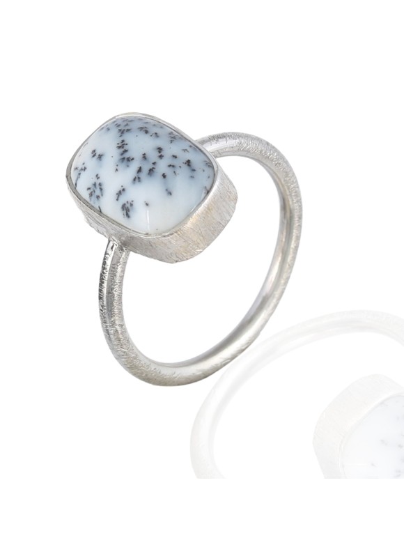 925 Sterling silver Cabochon Stone Ruby Diorite Rings 