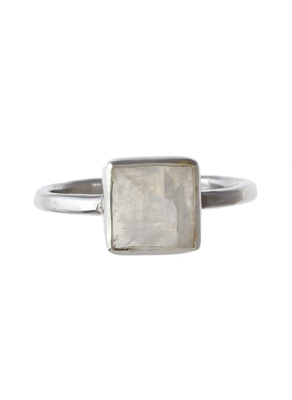 925 Sterling silver Cut Stone Rainbow Moonstone Rings 