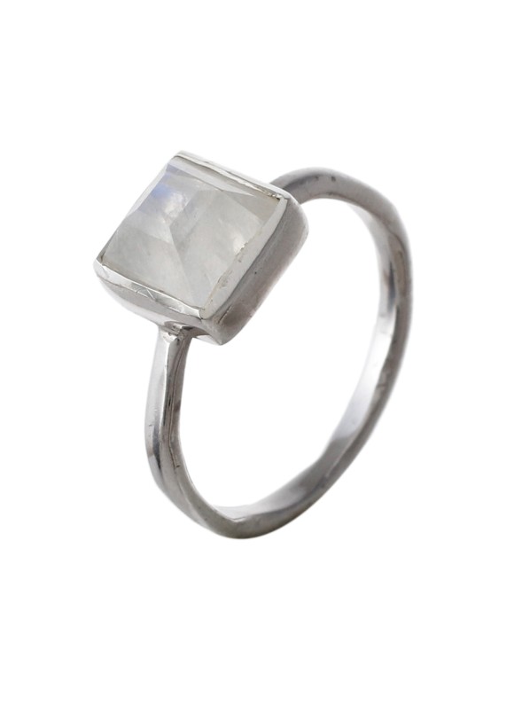 925 Sterling silver Cut Stone Rainbow Moonstone Rings 