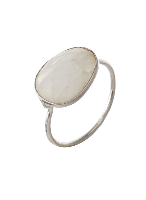925 Sterling silver Cut Stone Rainbow Moonstone Rings