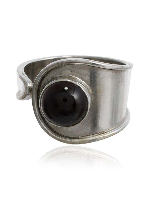 925 Sterling silver Cabochon Stone Garnet Rings
