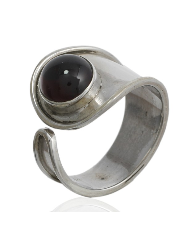 925 Sterling silver Cabochon Stone Garnet Rings