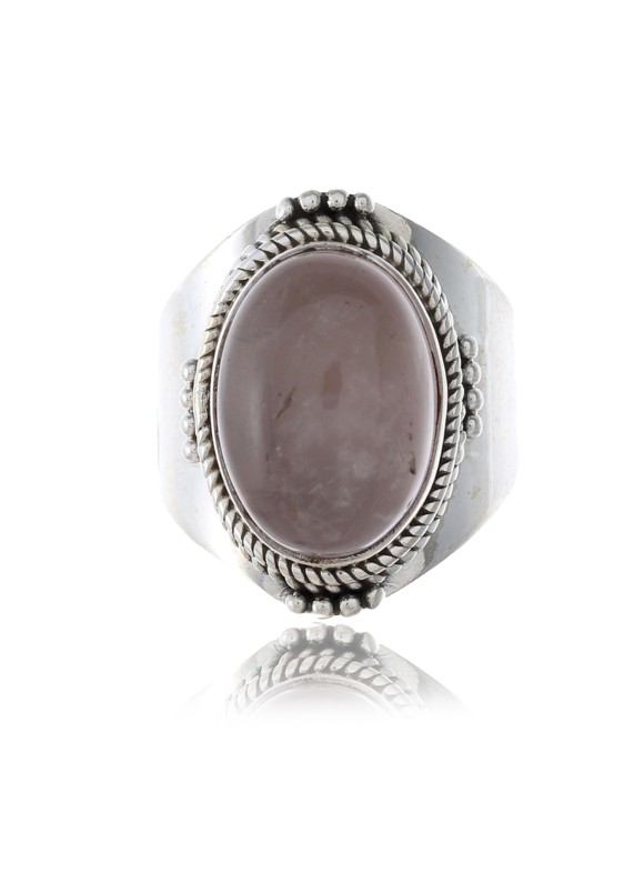 925 Sterling silver Cabochon Stone Rose Quartz Rings
