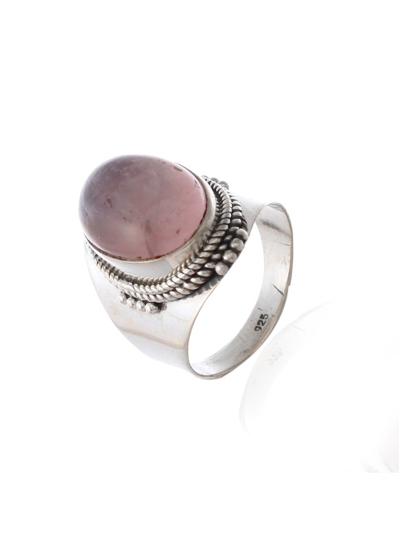 925 Sterling silver Cabochon Stone Rose Quartz Rings