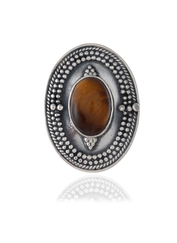 925 Sterling silver Cabochon Stone Tiger Eye Rings