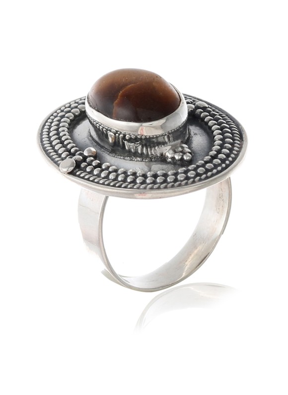 925 Sterling silver Cabochon Stone Tiger Eye Rings