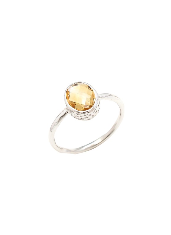 925 Sterling silver Cut Stone Citrine Rings