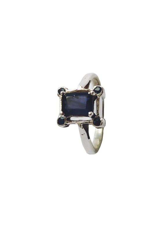 925 Sterling silver Cut Stone Iolite Rings