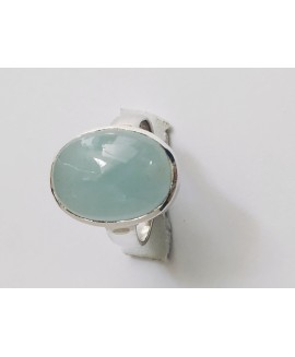 925 Sterling silver Cabochon Aquamarine Rings