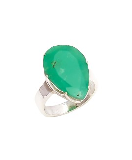 925 Sterling silver Cut Stone Chrysoprase Rings
