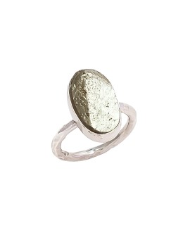 925 Sterling silver Cabochon Pyrite Rings