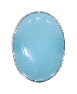 925 Sterling silver Cabochon Aqua chalcy Rings